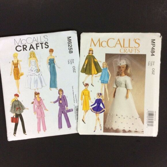 McCalls 11 Inch Fashion Doll Clothes 2 Sewing Patterns 4702 M6258 CUT - Picture 1 of 6